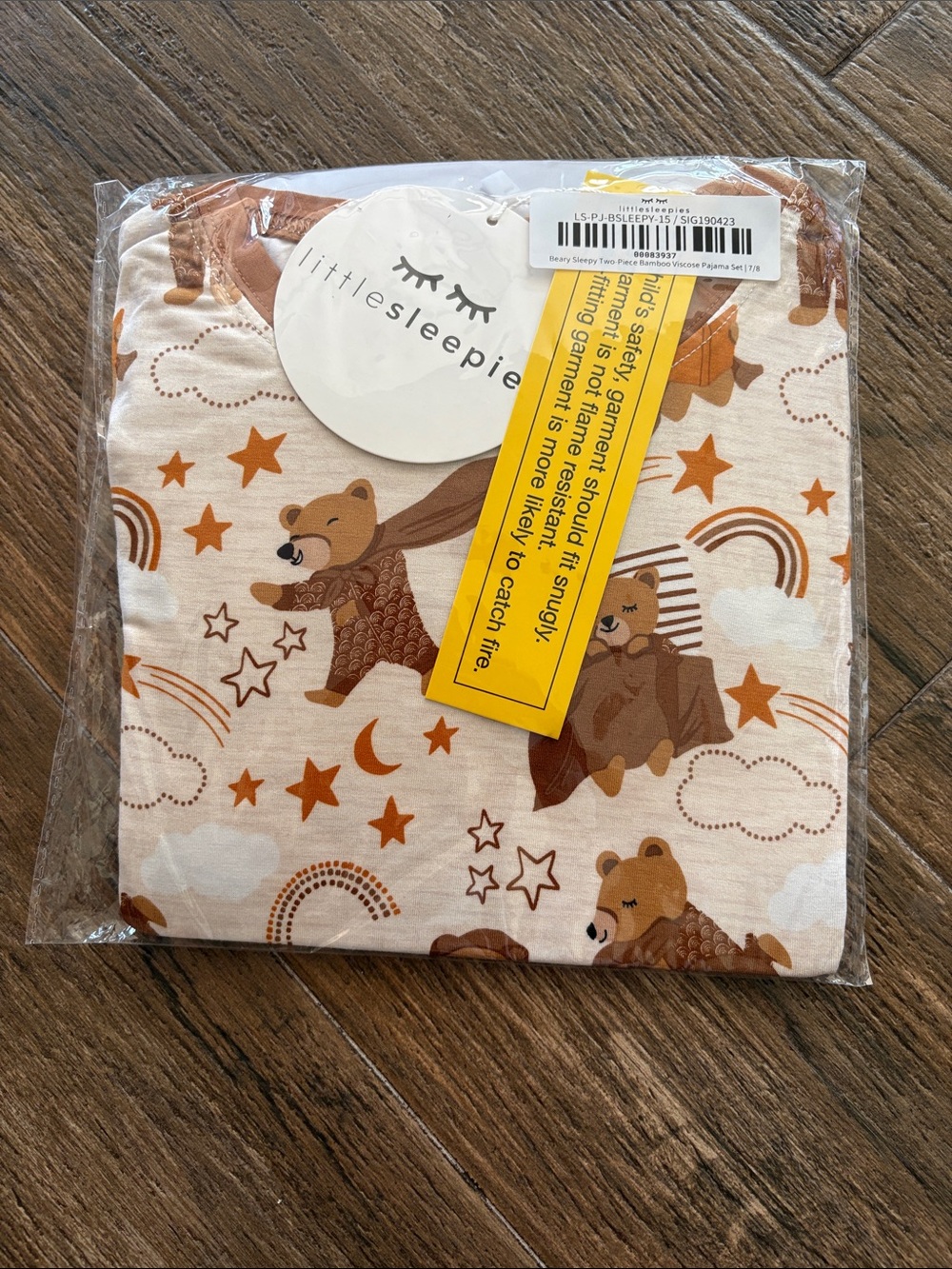 NWT Little Sleepies Kids Beary Sleepy Print Sleepwear Pajama Set